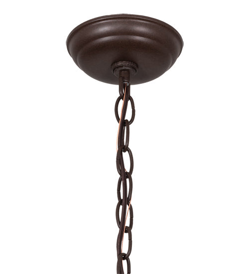 Meyda Lighting Branches 8" Cafe Noir Mini Pendant Light With Silver Mica Shade Glass