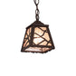 Meyda Lighting Branches 8" Cafe Noir Mini Pendant Light With Silver Mica Shade Glass