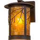 Meyda Lighting Branches 8" Mahogany Bronze Wall Sconce With Amber Mica Shade Glass