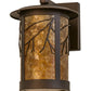 Meyda Lighting Branches 8" Mahogany Bronze Wall Sconce With Amber Mica Shade Glass
