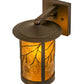 Meyda Lighting Branches 8" Mahogany Bronze Wall Sconce With Amber Mica Shade Glass