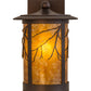 Meyda Lighting Branches 8" Mahogany Bronze Wall Sconce With Amber Mica Shade Glass