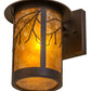 Meyda Lighting Branches 8" Mahogany Bronze Wall Sconce With Amber Mica Shade Glass