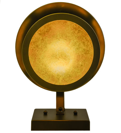 Meyda Lighting Branches 8" Mahogany Bronze Wall Sconce With Amber Mica Shade Glass