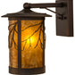 Meyda Lighting Branches 8" Mahogany Bronze Wall Sconce With Amber Mica Shade Glass