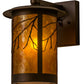 Meyda Lighting Branches 8" Mahogany Bronze Wall Sconce With Amber Mica Shade Glass