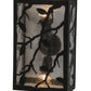 Meyda Lighting Branches with Leaves 10" 2-Light Blackwash Wall Sconce With Clear Seeded Shade Glass