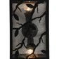 Meyda Lighting Branches with Leaves 10" 2-Light Blackwash Wall Sconce With Clear Seeded Shade Glass