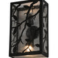 Meyda Lighting Branches with Leaves 10" 2-Light Blackwash Wall Sconce With Clear Seeded Shade Glass