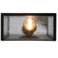 Meyda Lighting Branches with Leaves 10" 2-Light Blackwash Wall Sconce With Clear Seeded Shade Glass