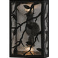 Meyda Lighting Branches with Leaves 10" 2-Light Blackwash Wall Sconce With Clear Seeded Shade Glass