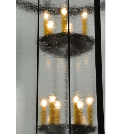 Meyda Lighting Brio 36" 12-Light Timeless Bronze Lantern Pendant Light With Clear Rainstone Idalight Shade Glass
