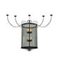 Meyda Lighting Brio 36" 12-Light Timeless Bronze Lantern Pendant Light With Clear Rainstone Idalight Shade Glass