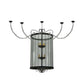 Meyda Lighting Brio 36" 12-Light Timeless Bronze Lantern Pendant Light With Clear Rainstone Idalight Shade Glass