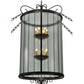 Meyda Lighting Brio 36" 12-Light Timeless Bronze Lantern Pendant Light With Clear Rainstone Idalight Shade Glass