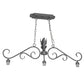 Meyda Lighting Bristol 48" 3-Light Blackened Pewter Island Pendant Light With White Parchment Shade