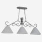 Meyda Lighting Bristol 48" 3-Light Blackened Pewter Island Pendant Light With White Parchment Shade