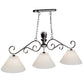 Meyda Lighting Bristol 48" 3-Light Blackened Pewter Island Pendant Light With White Parchment Shade