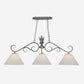 Meyda Lighting Bristol 48" 3-Light Blackened Pewter Island Pendant Light With White Parchment Shade