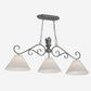 Meyda Lighting Bristol 48" 3-Light Blackened Pewter Island Pendant Light With White Parchment Shade