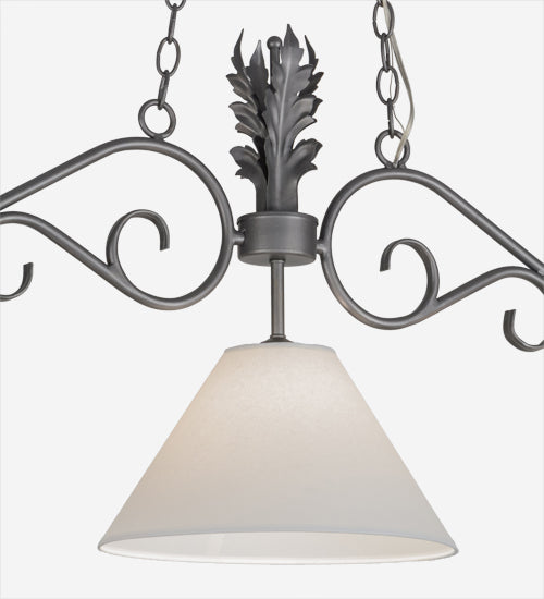 Meyda Lighting Bristol 48" 3-Light Blackened Pewter Island Pendant Light With White Parchment Shade