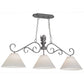 Meyda Lighting Bristol 48" 3-Light Blackened Pewter Island Pendant Light With White Parchment Shade