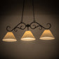 Meyda Lighting Bristol 48" 3-Light Gilded Tobacco Island Pendant Light With Beige Eggshell Textrene Shade Glass