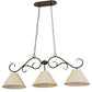 Meyda Lighting Bristol 48" 3-Light Gilded Tobacco Island Pendant Light With Beige Eggshell Textrene Shade Glass