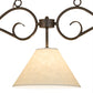 Meyda Lighting Bristol 48" 3-Light Gilded Tobacco Island Pendant Light With Beige Eggshell Textrene Shade Glass