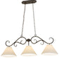 Meyda Lighting Bristol 48" 3-Light Gilded Tobacco Island Pendant Light With Beige Eggshell Textrene Shade Glass