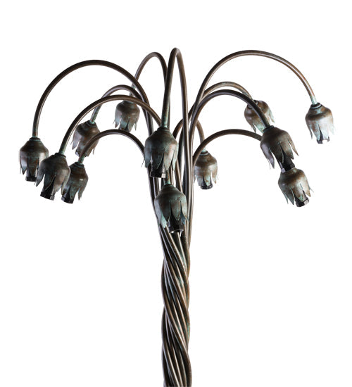 Meyda Lighting Bronze Lily 61" 12-Light Verdigris Floor Lamp Base