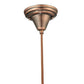 Meyda Lighting Brown Cloth Covered Paddle Socket Hanger Pendant Light With 2.25" Burnished Copper Fitter
