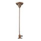 Meyda Lighting Brown Cloth Covered Paddle Socket Hanger Pendant Light With 2.25" Burnished Copper Fitter