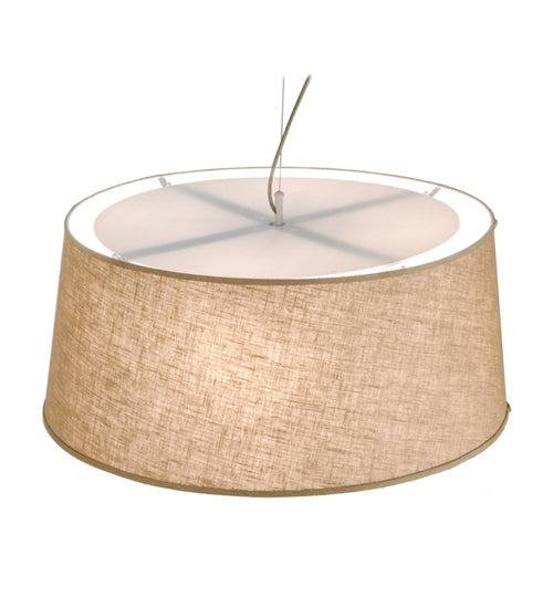 Meyda Lighting Bruges 28" 5-Light Nickel Pendant Light With Tuscany Textrene Shade