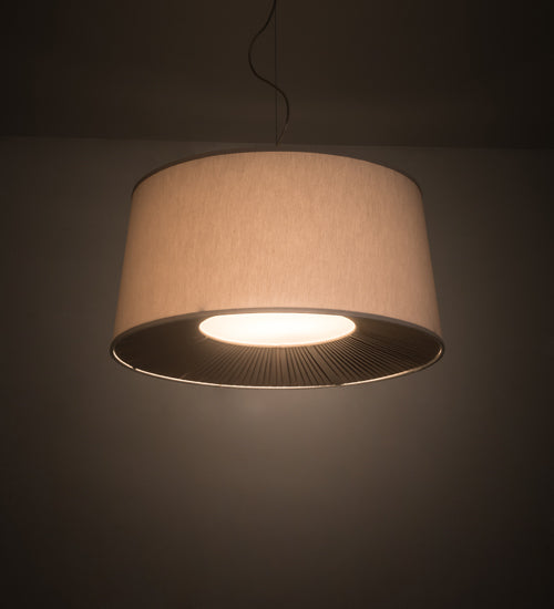Meyda Lighting Bruges 30" 4-Light Nickel Powdercoated Pendant Light With Alabaster Textrene Shade