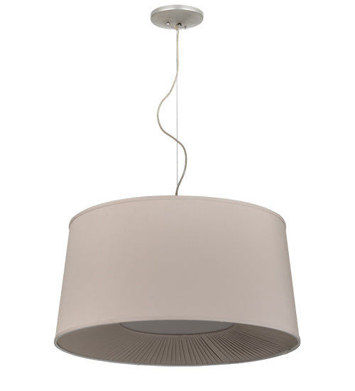 Meyda Lighting Bruges 30" 4-Light Nickel Powdercoated Pendant Light With Alabaster Textrene Shade