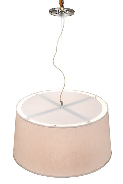 Meyda Lighting Bruges 30" 4-Light Nickel Powdercoated Pendant Light With Alabaster Textrene Shade