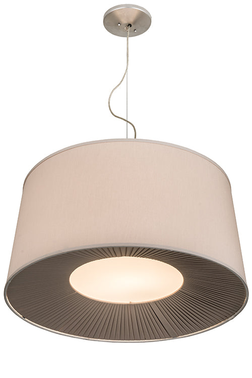 Meyda Lighting Bruges 30" 4-Light Nickel Powdercoated Pendant Light With Alabaster Textrene Shade