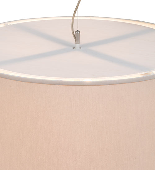 Meyda Lighting Bruges 30" 4-Light Nickel Powdercoated Pendant Light With Alabaster Textrene Shade