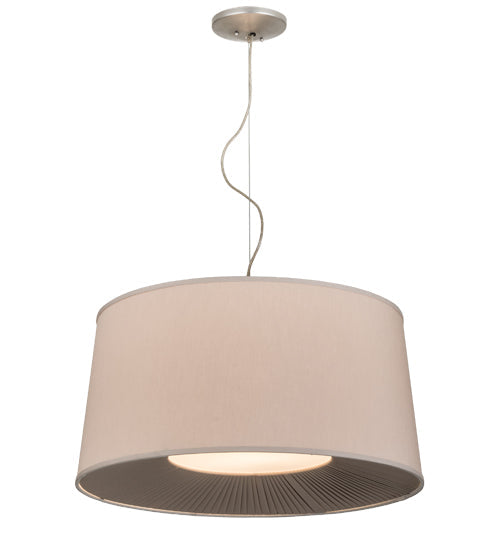 Meyda Lighting Bruges 30" 4-Light Nickel Powdercoated Pendant Light With Alabaster Textrene Shade