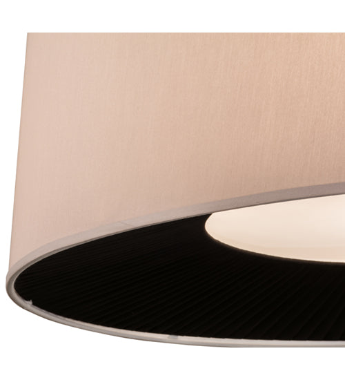 Meyda Lighting Bruges 36" 5-Light Nickel Pendant Light With Cream & Black Textrene Shade