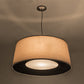 Meyda Lighting Bruges 36" 5-Light Nickel Pendant Light With Cream & Black Textrene Shade