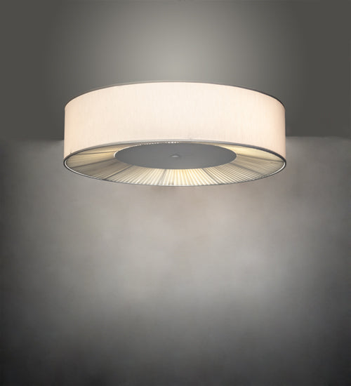 Meyda Lighting Bruges 40" 3-Light White Flush Mount Light With White Alabaster Shade