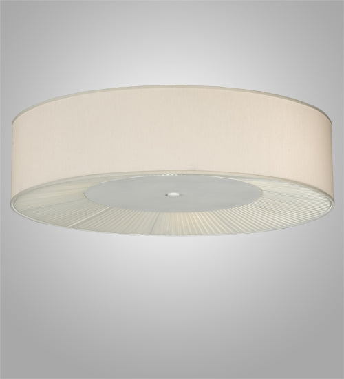 Meyda Lighting Bruges 40" 3-Light White Flush Mount Light With White Alabaster Shade