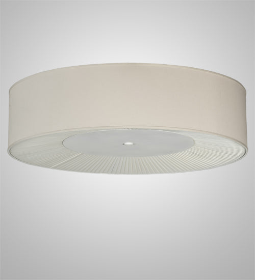 Meyda Lighting Bruges 40" 3-Light White Flush Mount Light With White Alabaster Shade