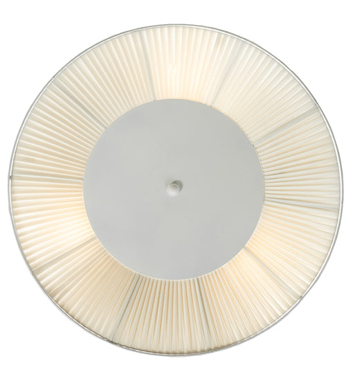 Meyda Lighting Bruges 40" 3-Light White Flush Mount Light With White Alabaster Shade