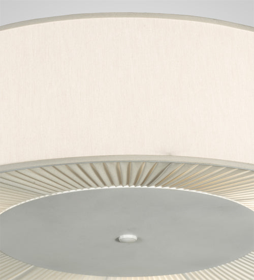 Meyda Lighting Bruges 40" 3-Light White Flush Mount Light With White Alabaster Shade