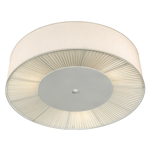 Meyda Lighting Bruges 40" 3-Light White Flush Mount Light With White Alabaster Shade