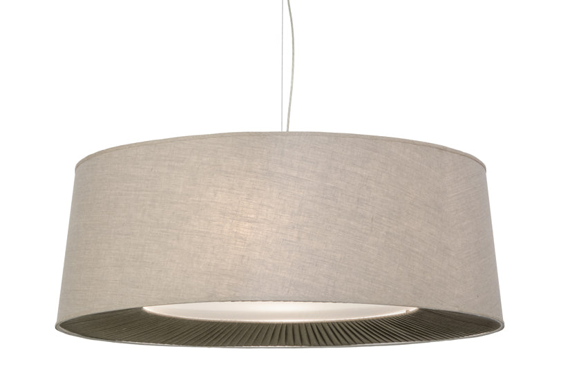 Meyda Lighting Bruges 42" 5-Light Nickel Pendant Light With Tuscany Textrene Shade