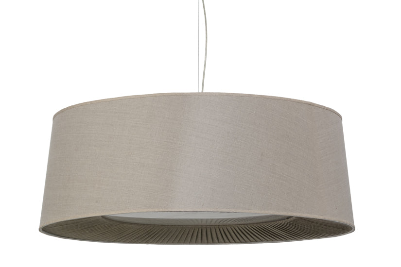 Meyda Lighting Bruges 42" 5-Light Nickel Pendant Light With Tuscany Textrene Shade
